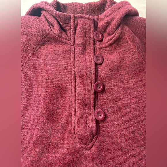 The North Face Hoodie Crescent Sunshine Maroon Fleece Pullover Womens Size M - Picture 5 of 12